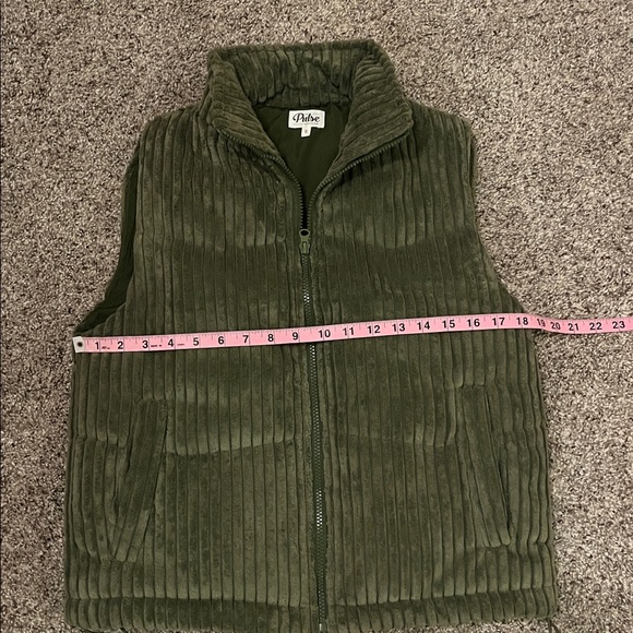 Pulse Boutique Olive Green Corduroy Vest - Picture 3 of 6